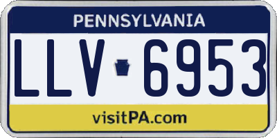 PA license plate LLV6953