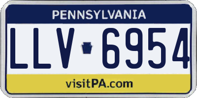 PA license plate LLV6954