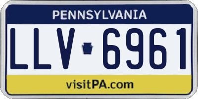 PA license plate LLV6961