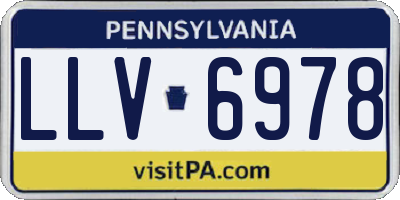 PA license plate LLV6978