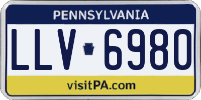 PA license plate LLV6980