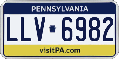 PA license plate LLV6982