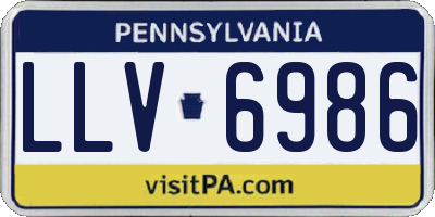 PA license plate LLV6986