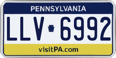 PA license plate LLV6992
