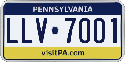 PA license plate LLV7001