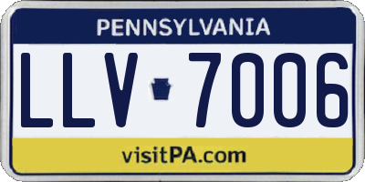 PA license plate LLV7006