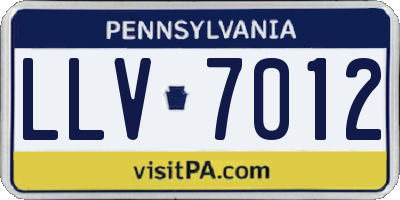PA license plate LLV7012