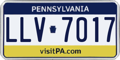 PA license plate LLV7017