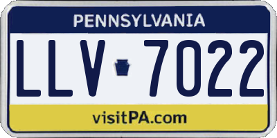PA license plate LLV7022
