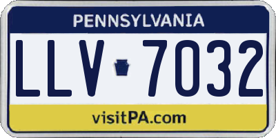 PA license plate LLV7032