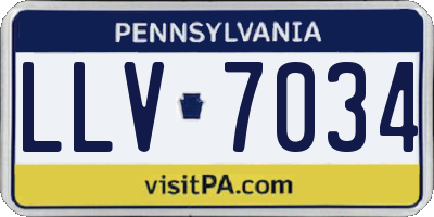 PA license plate LLV7034