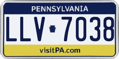 PA license plate LLV7038