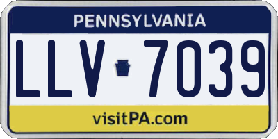 PA license plate LLV7039
