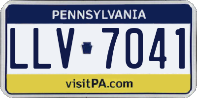 PA license plate LLV7041