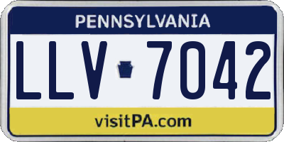 PA license plate LLV7042