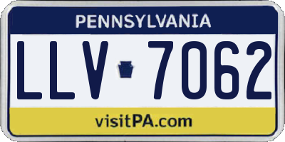 PA license plate LLV7062