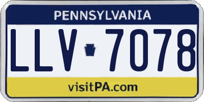 PA license plate LLV7078