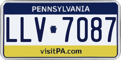 PA license plate LLV7087