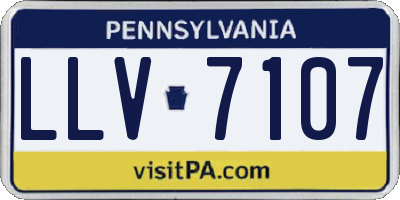 PA license plate LLV7107
