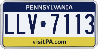 PA license plate LLV7113