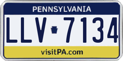 PA license plate LLV7134