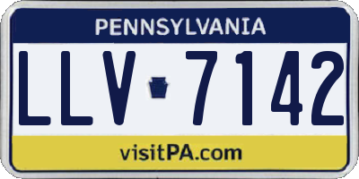 PA license plate LLV7142