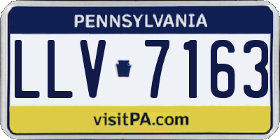 PA license plate LLV7163