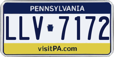 PA license plate LLV7172