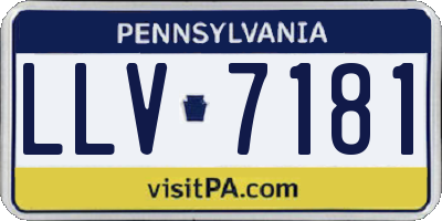 PA license plate LLV7181