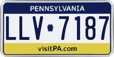 PA license plate LLV7187