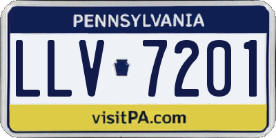 PA license plate LLV7201