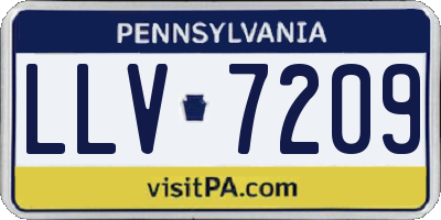 PA license plate LLV7209