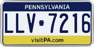 PA license plate LLV7216