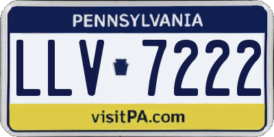 PA license plate LLV7222
