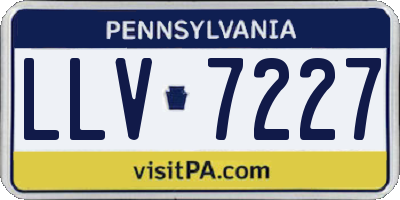 PA license plate LLV7227