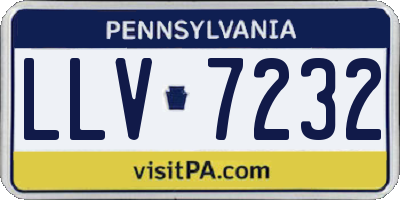 PA license plate LLV7232