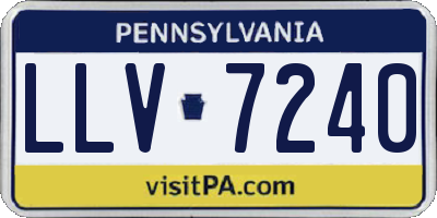 PA license plate LLV7240