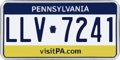 PA license plate LLV7241
