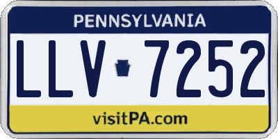 PA license plate LLV7252