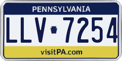 PA license plate LLV7254