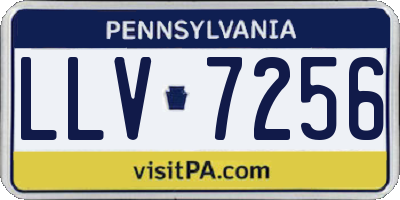 PA license plate LLV7256