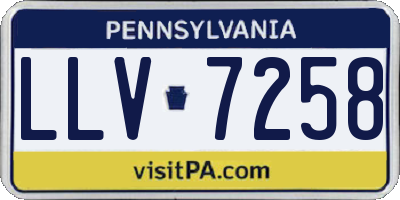 PA license plate LLV7258