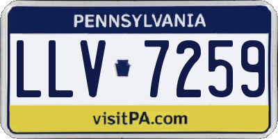 PA license plate LLV7259