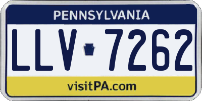PA license plate LLV7262