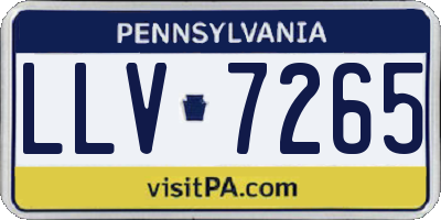 PA license plate LLV7265