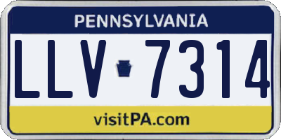 PA license plate LLV7314