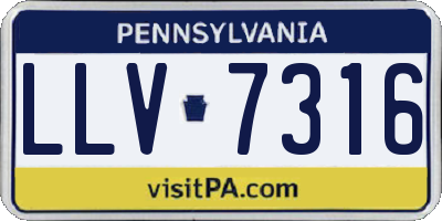 PA license plate LLV7316