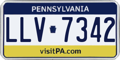 PA license plate LLV7342