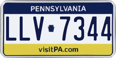 PA license plate LLV7344