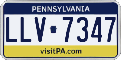 PA license plate LLV7347